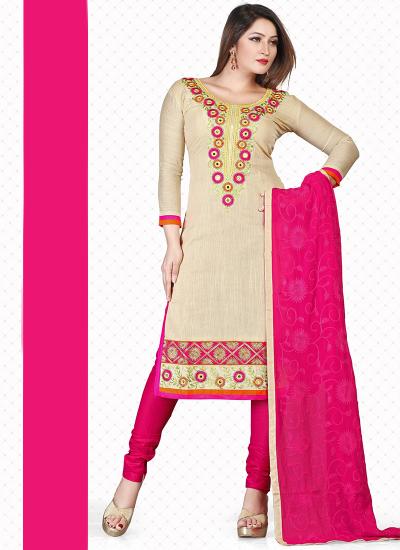 white christmas dresses Dyeable Banarasi Cotton Meenakari Three Piece Unstitched Suit Set main image 0